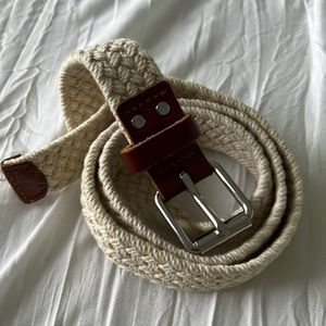 GAP cotton-leather braided pants belt